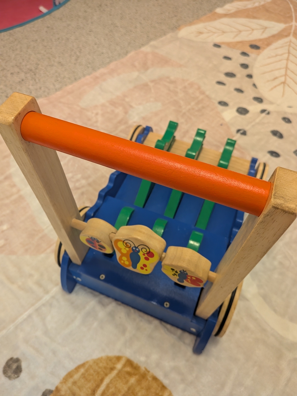 Melissa and Doug Chomp and Clack Wooden Push Walker with Green Crocodiles - Picture 3 of 5